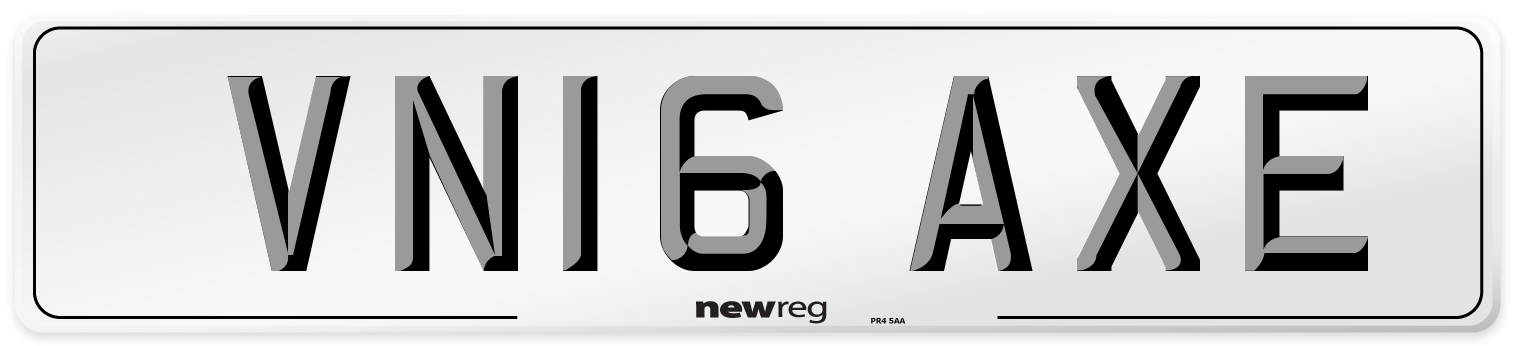 VN16 AXE Number Plate from New Reg